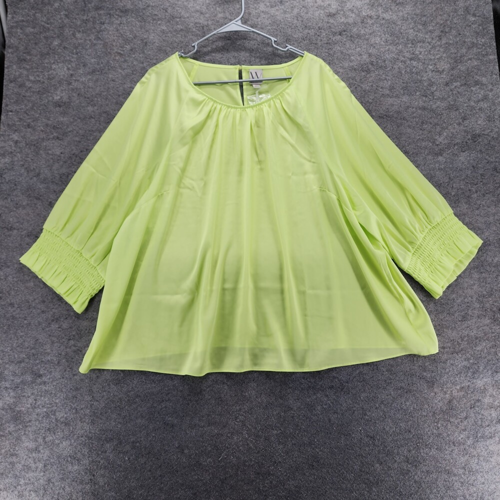 Worthington Blouse Womens 3X Yellow 3/4 Sleeve